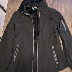 Black waterproof fabric lined jacket